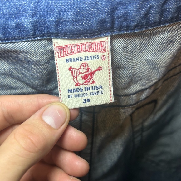Vintage True Religion multi stitch logo straight blue jeans - Picture 2 of 14